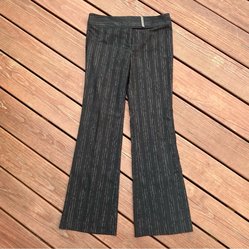 Silver Thread Black Formal Business Pants